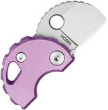 Bestechman Turtle Button Lock Purple Titanium Folding 14C28N Pocket Knife KM20B