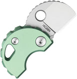 Bestechman Turtle Button Lock Green Titanium Folding 14C28N Pocket Knife KM20D