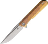Bestechman Dundee Framelock Gold Crystallized Titanium Folding D2 Steel Pocket Knife MK01C3