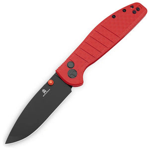 Bestechman Goodboy Button Lock Red G10 Folding D2 Steel Pocket Knife MK04L