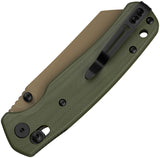 Bestechman Cicada's Wing Crossbar Lock OD Green G10 Folding Gold 10Cr15MoV Knife MK06C