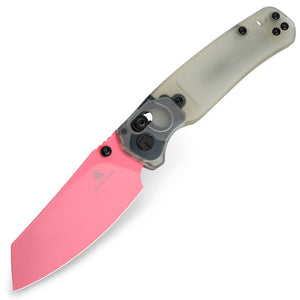 Bestechman Cicada's Wing Crossbar Lock Jade Ultem Folding Pink 10Cr15MoV Pocket Knife MK06H