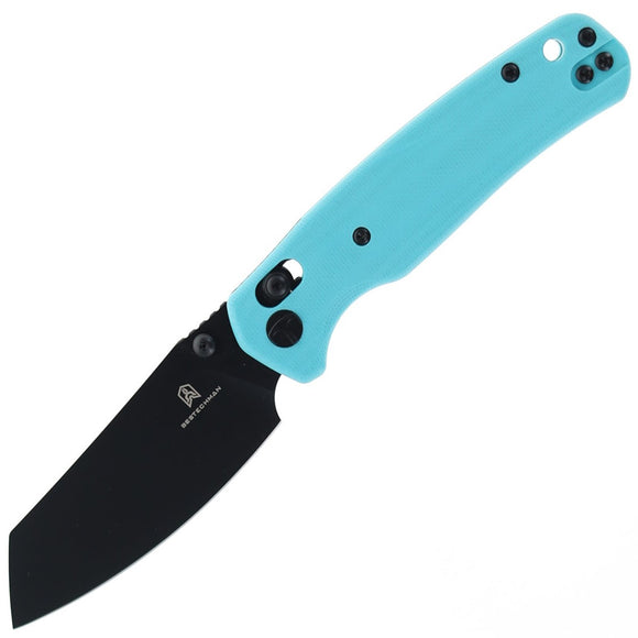 Bestechman Cicada's Wing Crossbar Lock Light Blue G10 Folding 10Cr15CoMoV Pocket Knife MK06J