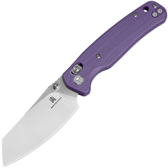 Bestechman Cicada's Wing Crossbar Lock Purple G10 Folding 10Cr15CoMoV Pocket Knife MK06M