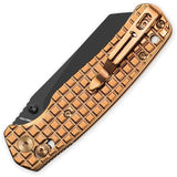 Bestechman Cicada's Wing Crossbar Lock Bronze Frag Stainless Folding 10Cr15MoV Knife MK06S4