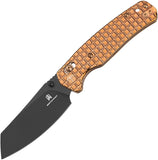 Bestechman Cicada's Wing Crossbar Lock Bronze Frag Stainless Folding 10Cr15MoV Knife MK06S4