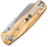 Bestechman Cicada's Wing Crossbar Lock Olive Wood Folding Damascus Knife MK06W2