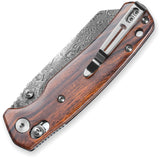 Bestechman Cicada's Wing Crossbar Lock Ironwood Folding Damascus Knife MK06W4