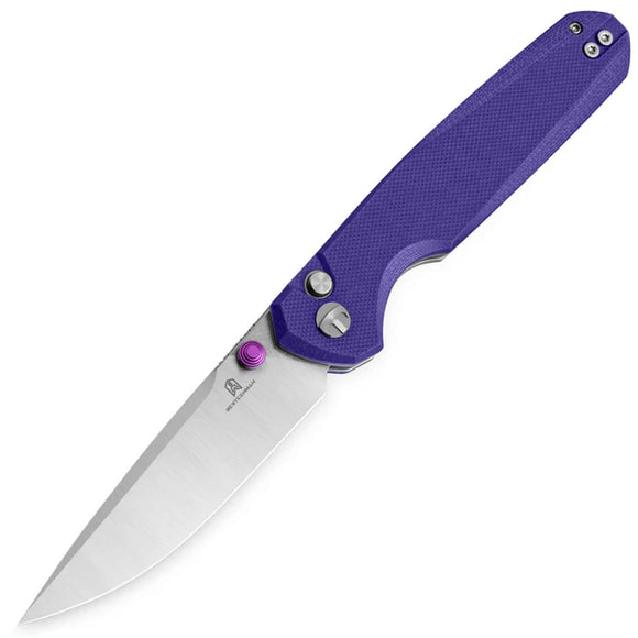 Bestechman Velix Button Lock Purple G10 Folding 14C28N Pocket Knife MK07C