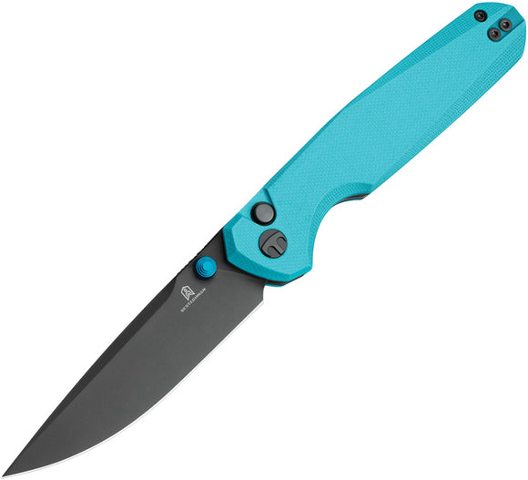 Bestechman Velix Button Lock Tiffany Blue G10 Folding Grey 14C28N Pocket Knife OPEN BOX