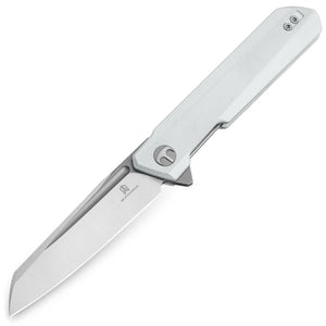 Bestechman Dundee Linerlock White G10 Folding D2 Steel Sheepsfoot Knife MK09C