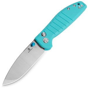 Bestechman Goodboy Jr. Button Lock Light Blue G10 Folding D2 Steel Pocket Knife MK10B