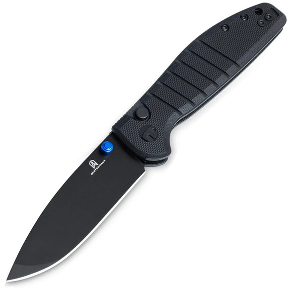 Bestechman Goodboy Jr. Button Lock Blackout G10 Folding D2 Steel Pocket Knife MK10E