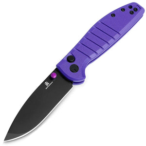 Bestechman Goodboy Jr. Button Lock Purple G10 Folding Black D2 Steel Pocket Knife MK10G