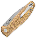 Bestechman Goodboy Jr. Button Lock Gold Crystallized Titanium Folding MagnaCut Knife MK10K