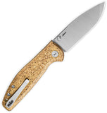 Bestechman Goodboy Jr. Button Lock Gold Crystallized Titanium Folding MagnaCut Knife MK10K
