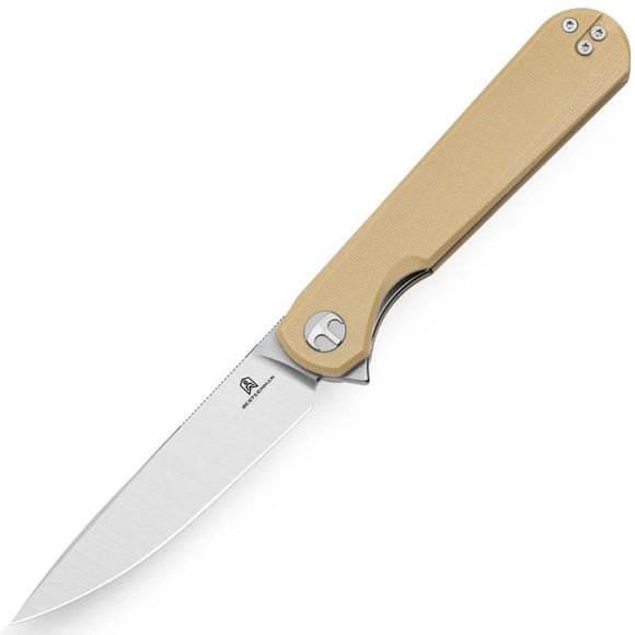 Bestechman Flick Linerlock Khaki G10 Folding D2 Steel Pocket Knife MK13C