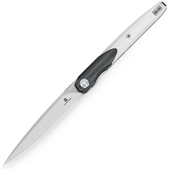 Bestechman Lanza Linerlock White & Black G10 Folding 14C28N Pocket Knife MK14A