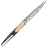 Bestechman Lanza Linerlock Black & Khaki G10 Folding Damascus Pocket Knife MK14D2