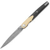 Bestechman Lanza Linerlock Black & Khaki G10 Folding Damascus Pocket Knife MK14D2