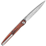 Bestechman Lanza Linerlock Rosewood Folding Damascus Pocket Knife MK14D3
