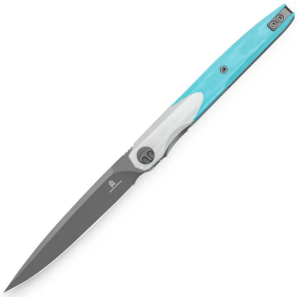 Bestechman Lanza Linerlock Light Blue & White G10 Folding 14C28N Pocket Knife MK14D