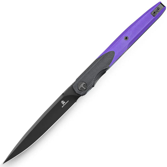 Bestechman Lanza Linerlock Purple & Black G10 Folding 14C28N Pocket Knife MK14E