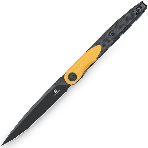Bestechman Lanza Linerlock Black & Yellow G10 Folding 14C28N Pocket Knife MK14F