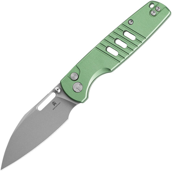 Bestechman Vector Button Lock Green Aluminum Folding D2 Steel Pocket Knife MK15C
