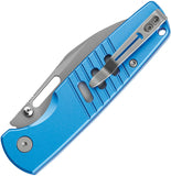 Bestechman Vector Button Lock Blue Aluminum Folding D2 Steel Pocket Knife MK15D
