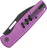 Bestechman Vector Button Lock Purple Aluminum Folding D2 Steel Pocket Knife MK15F