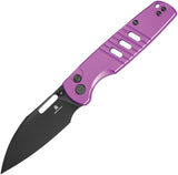 Bestechman Vector Button Lock Purple Aluminum Folding D2 Steel Pocket Knife MK15F
