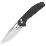 Bestechman Whalefin Button Lock Black G10 Folding D2 Steel Drop Pt Pocket Knife KMK18A