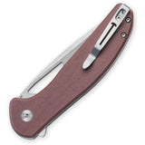 Bestechman Whalefin Button Lock Brown G10 Folding D2 Steel Drop Pt Pocket Knife KMK18C