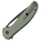 Bestechman Whalefin Button Lock OD Green G10 Folding D2 Steel Drop Pt Pocket Knife KMK18D