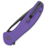 Bestechman Whalefin Button Lock Purple G10 Folding D2 Steel Drop Pt Pocket Knife KMK18F