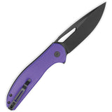 Bestechman Whalefin Button Lock Purple G10 Folding D2 Steel Drop Pt Pocket Knife KMK18F