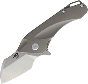 Bestech 1710 Gray Titanium Handle Framelock Stainless Folding Blade Knife T1710C