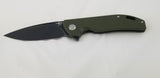 Bestech Knives Bison Titanium/Green G10 Folding Black D2 Steel Pocket Knife T1904C2