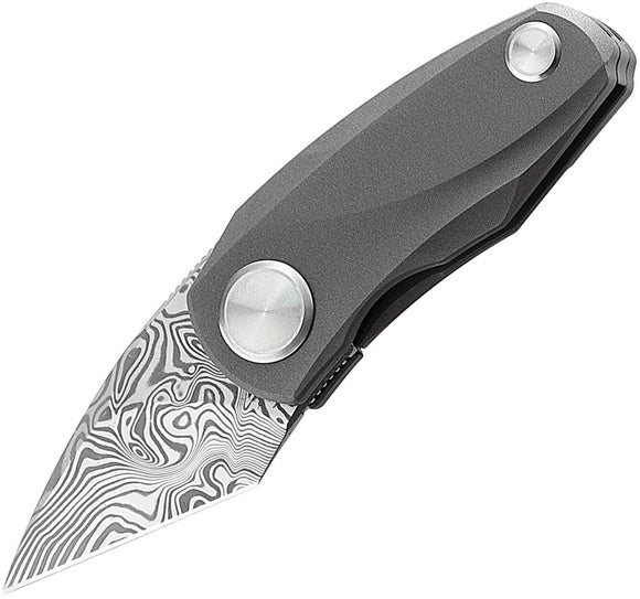 Bestech Knives Tulip Framelock Gray Titanium Folding Damasteel Pocket Knife 1913F