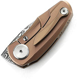 Bestech Knives Tulip Framelock Pink Titanium Folding Damasteel Pocket Knife 1913I