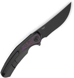 Bestech Knives Sambac Framelock Black Titanium & Purple Carbon Fiber Folding MagnaCut Knife KT2402B