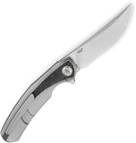 Bestech Knives Sambac Framelock Gray Titanium & Carbon Fiber Folding MagnaCut Knife KT2402C