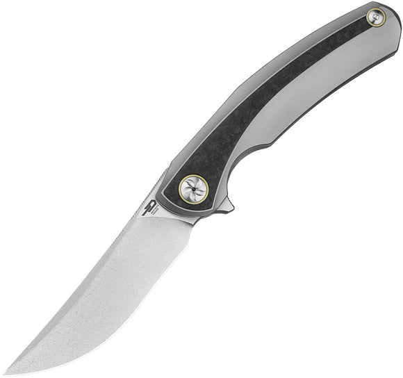 Bestech Knives Sambac Framelock Gray Titanium & Carbon Fiber Folding MagnaCut Knife OPEN BOX