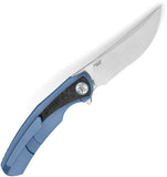 Bestech Knives Sambac Framelock Blue Titanium & Carbon Fiber Folding MagnaCut Knife KT2402D