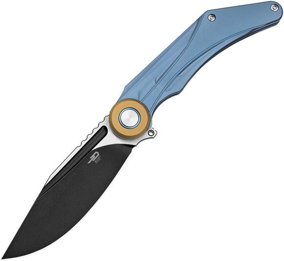 Bestech Knives Seraph Framelock Blue Titanium Folding M390 Pocket Knife T2403D