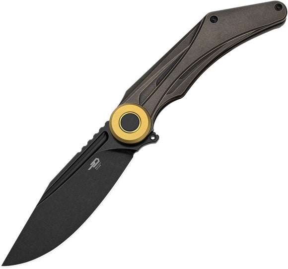 Bestech Knives Seraph Framelock Black & Bronze Titanium Folding M390 Pocket Knife T2403E