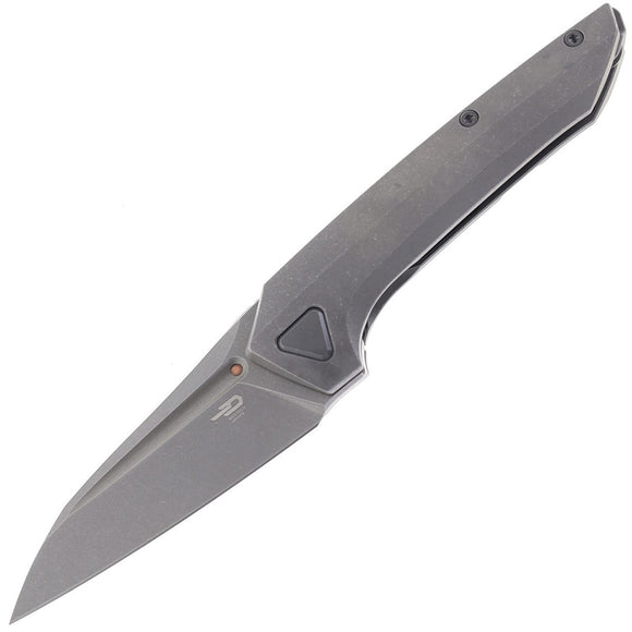 Bestech Knives VK-NAVI Framelock Dark Bead Blasted Titanium Folding MagnaCut Knife T2402B