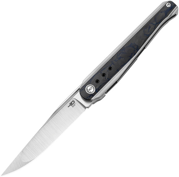 Bestech Knives Spear Phisher Framelock Titanium & Blue Carbon Fiber Folding M390 Knife 2405B