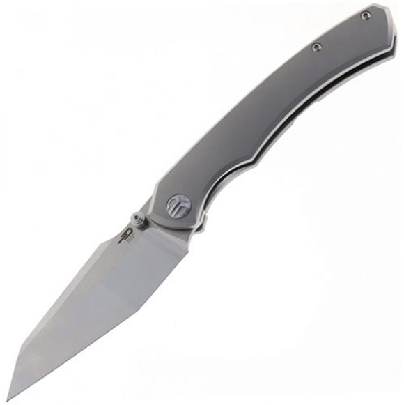 Bestech Knives Clastic Framelock White Bead Blast Titanium Folding MagnaCut Knife T2407A